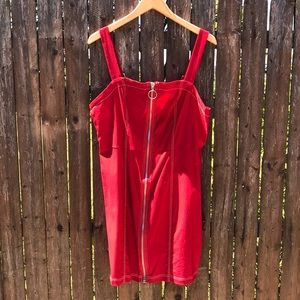 Red zipper front forever 21 dress